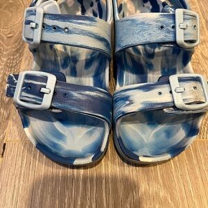 Blue Tie-Dye Kids Sandals